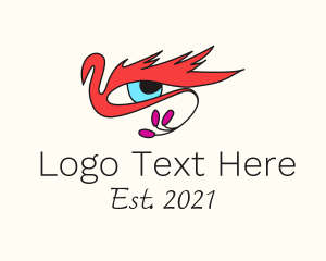 Eyebrow Salon - Bird Feather Eye logo design