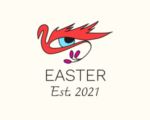 Eyelash - Bird Feather Eye logo design