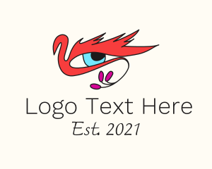 Makeup Vlogger - Bird Feather Eye logo design