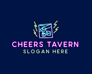 Bar - Neon Bar Drink logo design