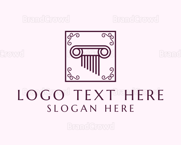 Decorative Legal Pillar Logo