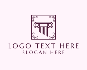 Corporation - Decorative Legal Pillar logo design