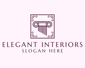 Decorative Legal Pillar logo design