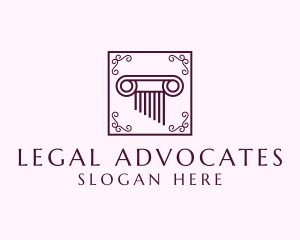 Decorative Legal Pillar logo design