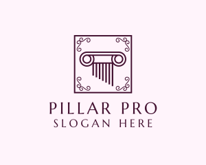 Decorative Legal Pillar logo design