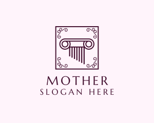 Decorative Legal Pillar logo design