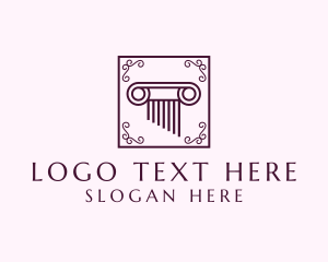 Courthouse - Decorative Legal Pillar logo design