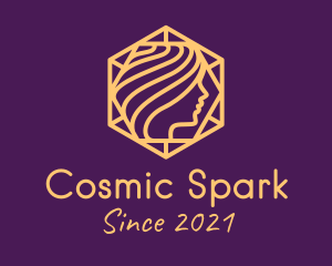 Golden Cosmic Woman logo design