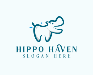 Hippo Dental Tooth logo design