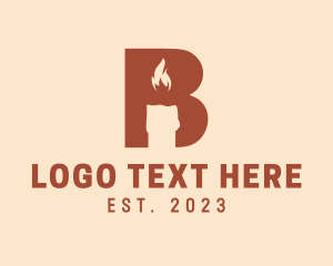 Souvenir - Candle Handicraft Letter B logo design
