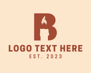 Light - Candle Handicraft Letter B logo design