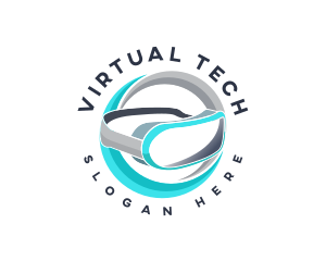 Virtual - Virtual Goggles Headset logo design