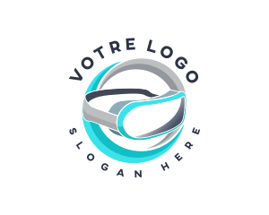 Vlogger - Virtual Goggles Headset logo design