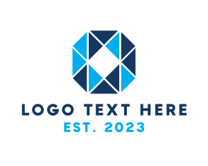 Shattered - Blue Mosaic O logo design