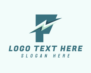Voltage - Lightning Delivery Letter P logo design