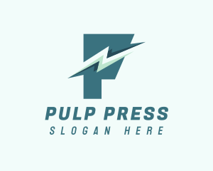 Lightning Delivery Letter P  logo design