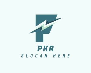 Lightning Delivery Letter P  logo design