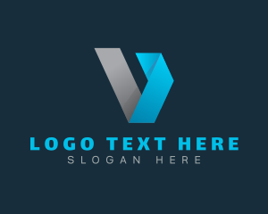 Fold - Digital Professional Agency Letter V logo design