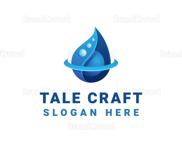 3D Blue Water Drop Logo