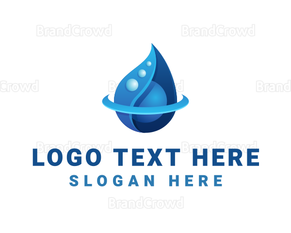 3D Blue Water Drop Logo