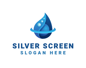3D Blue Water Drop Logo