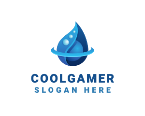 3D Blue Water Drop logo design