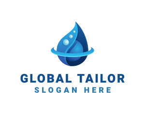 3D Blue Water Drop logo design