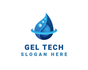 Gel - 3D Blue Water Drop logo design