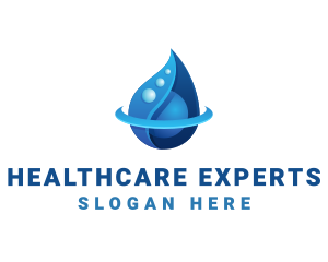 3D Blue Water Drop logo design