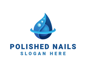 3D Blue Water Drop logo design