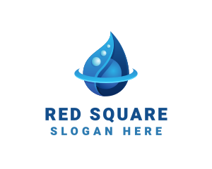 3D Blue Water Drop logo design