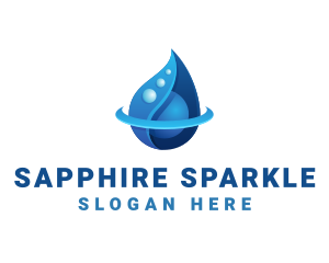 3D Blue Water Drop logo design