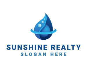 3D Blue Water Drop logo design