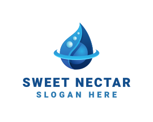 3D Blue Water Drop logo design