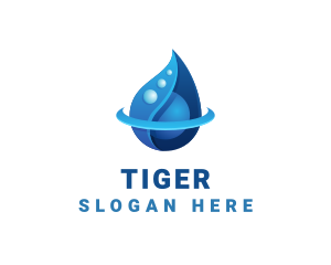 Sanitation - 3D Blue Water Drop logo design