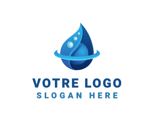 Cleaning - 3D Blue Water Drop logo design