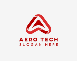 Red Tech Letter A  logo design