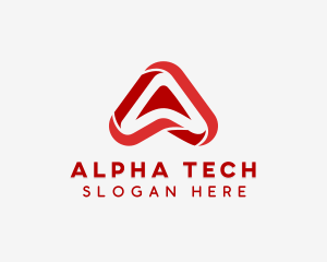 Red Tech Letter A  logo design