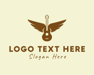 Performer - Guitar Music Wings logo design