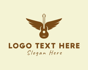 Music Store - Guitar Music Wings logo design
