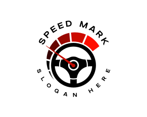 Stirring Wheel Speedometer logo design