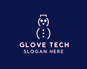 Glitch Snowman Tech logo design