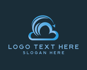 Storage - Cloud Transfer Arrow logo design