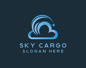 Cloud Transfer Arrow logo design