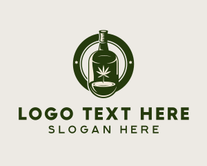 Herbal - Cannabis THC Bottle logo design