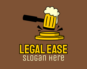 Draft Beer - Beer Gavel Justice logo design