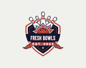 Bowling Strike Shield Sport logo design