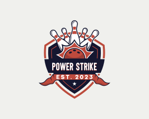 Bowling Strike Shield Sport logo design