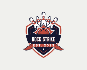 Bowling Strike Shield Sport logo design