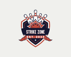 Bowling Strike Shield Sport logo design